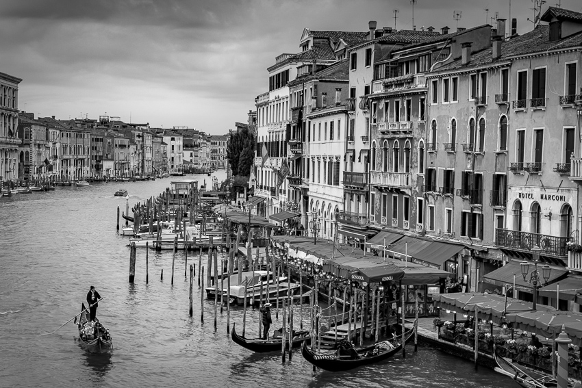Lone Gondola By Rialto, Venice