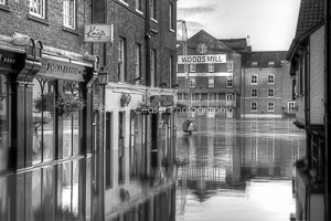 Flooded City, Monochrome, York 2012